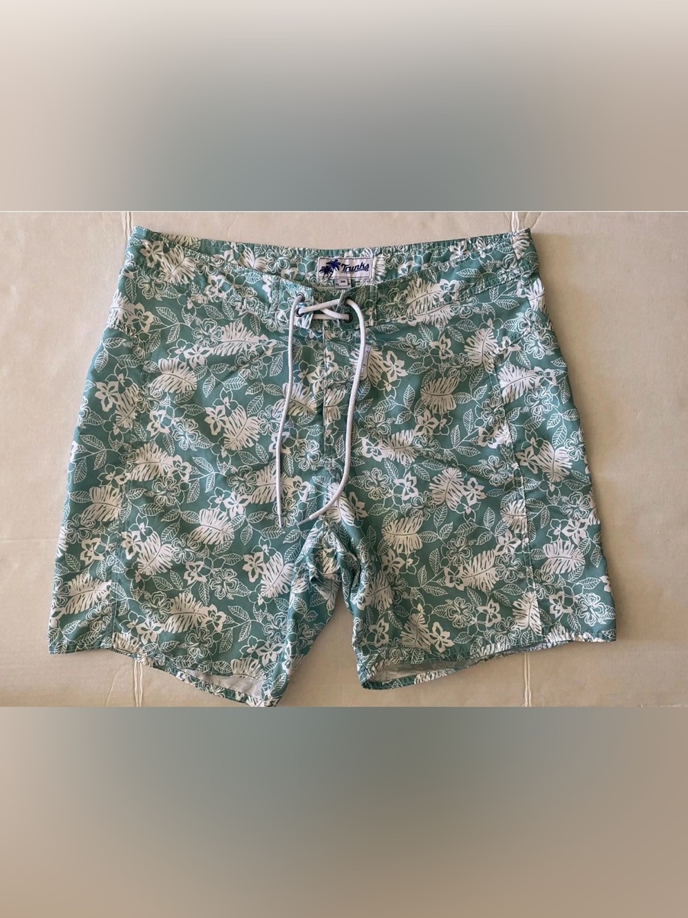 Unbranded Sage Green Floral Men's Swim Trunks